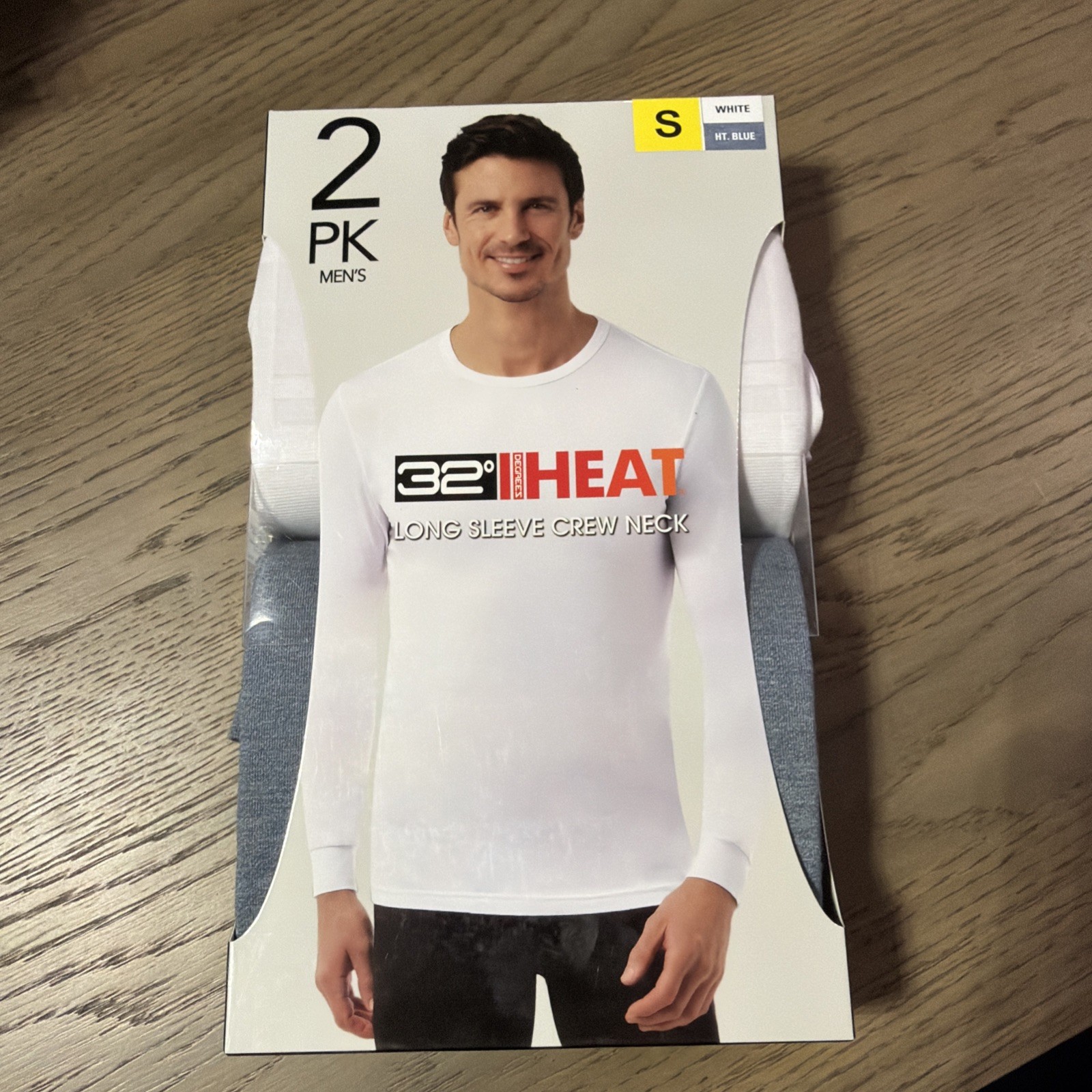 32 Degrees Men’s Heat Tee, 2-pack Size S Withe And Blue