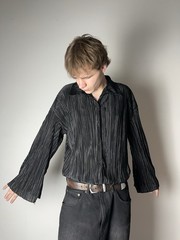 🔥PLEATS PLEASE ISSEY MIYAKE STYLE 90’S VINTAGE UNBRANDED SHIRT BUTTON UP
