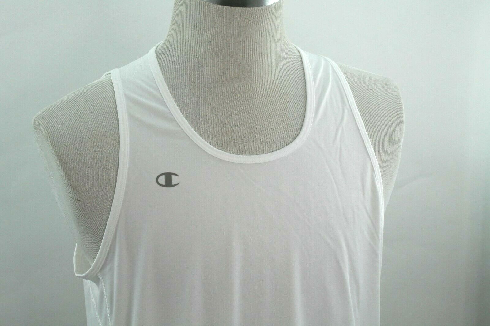 Champion Race Day Running Workout Singlet Mens Activewear White Tank Top ~2XL gallery