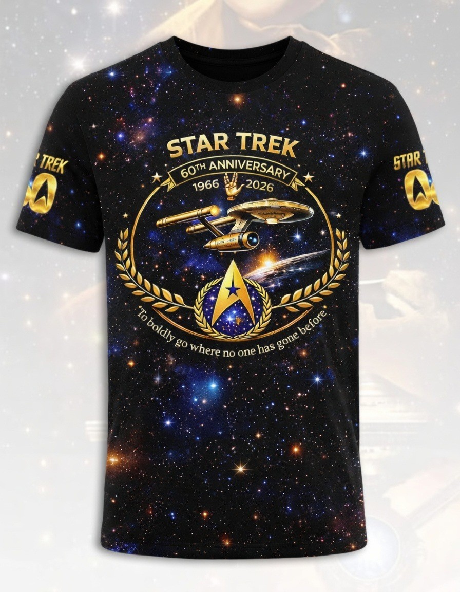 Star Trek 60th Anniversary Shirt 1966-2026 All Over Print Galaxy T-Shirt 2Sided gallery