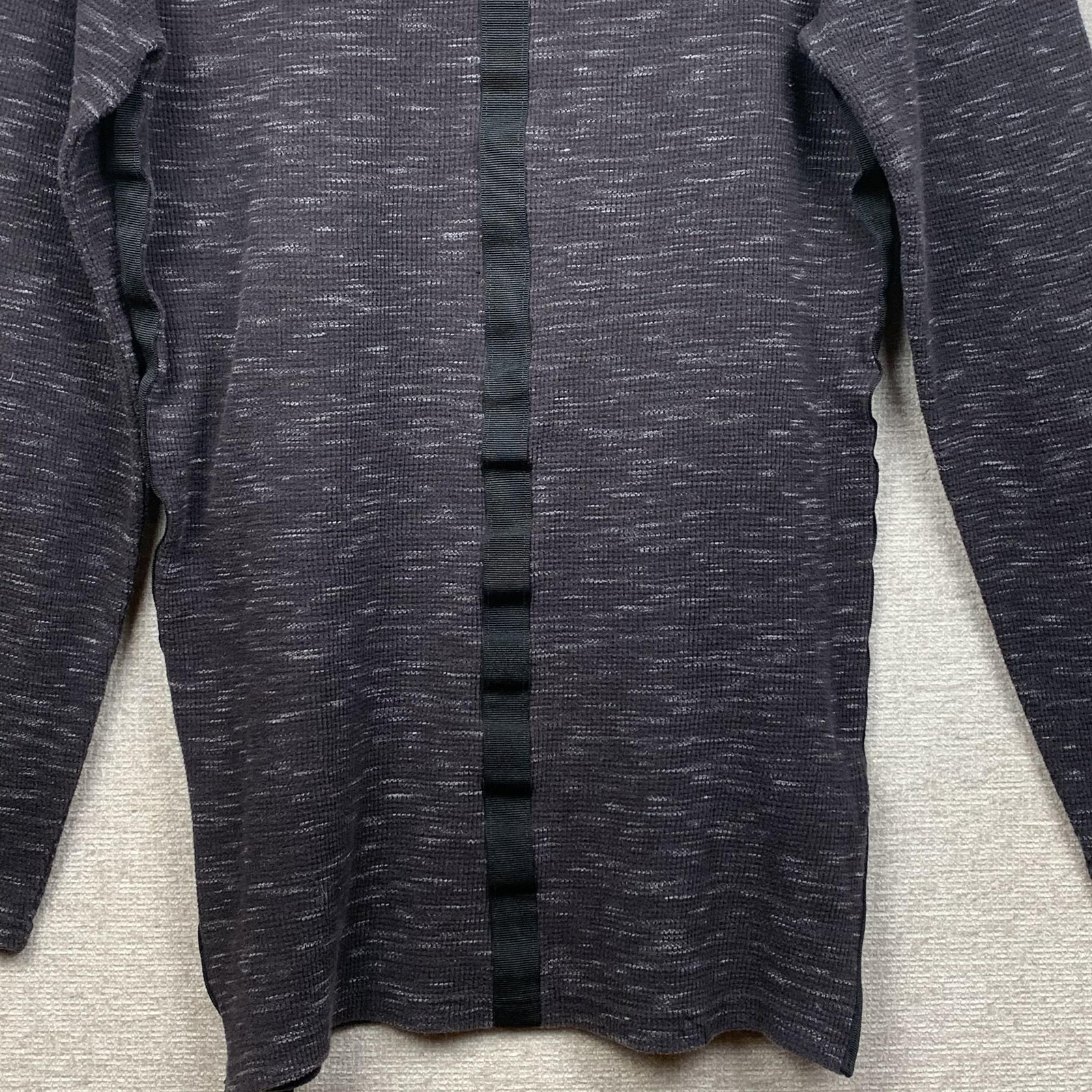 Waffle Pullover Shirt Men's M? Black Thermal Long Sleeve Urban Streetwear Modern gallery