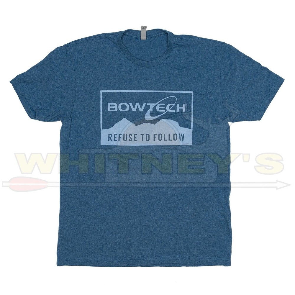 Bowtech Archery Rectangle Mountain Tee shirt – Heather Cool Blue, Large