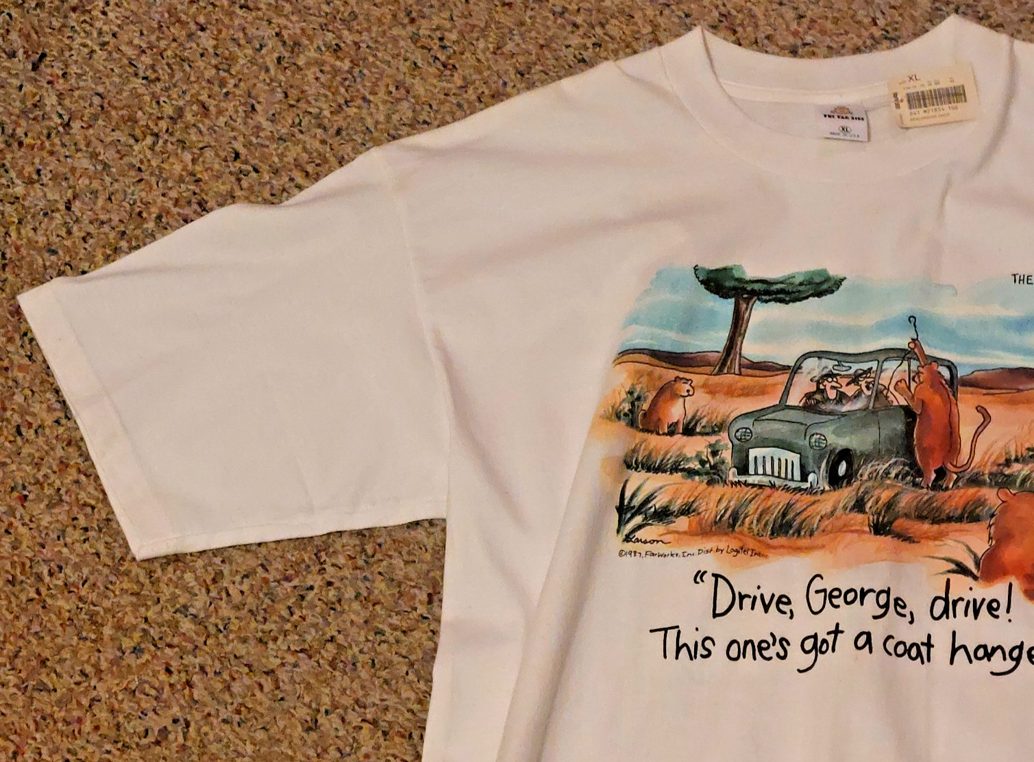 Vintage 80s The Far Side Shirt Lion Coat Hanger Men’s Large T Shirt Parody gallery