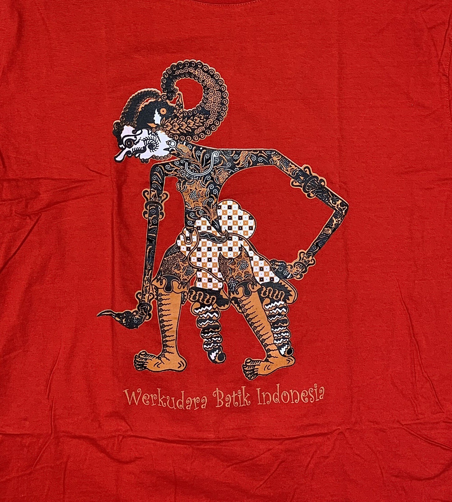 Werkudara Batik Indonesia Fashion Art Dancing Puppet T-shirt Size XL Red Import gallery