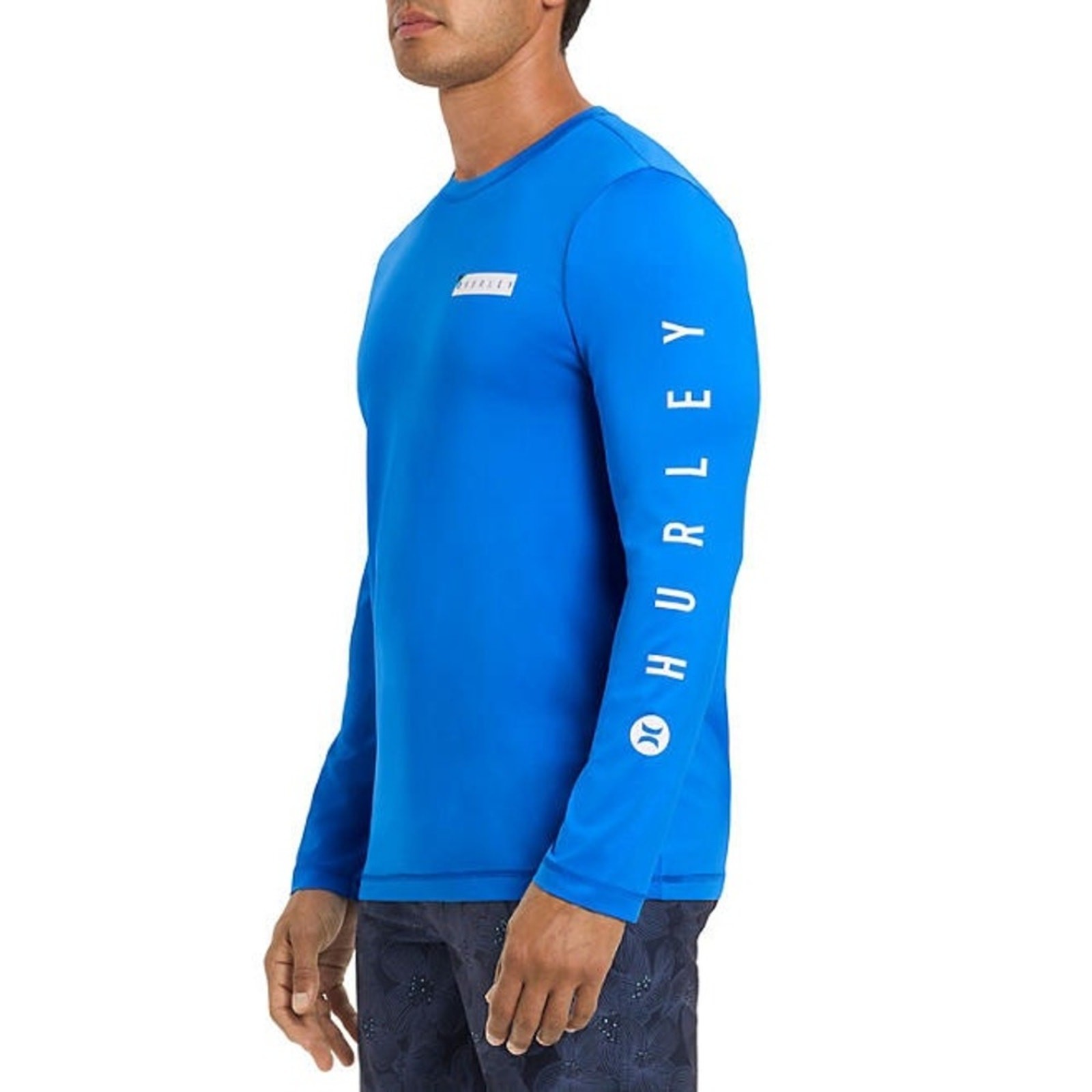 Hurley Men's Blue Long Sleeve UPF 50 Sun Protection Shirt Size Large gallery