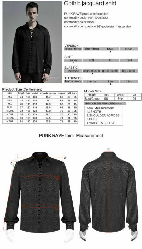 Men Gothic Gorgeous Jacquard Shirts Retro Formal Prom Party Long Sleeve Blouses gallery