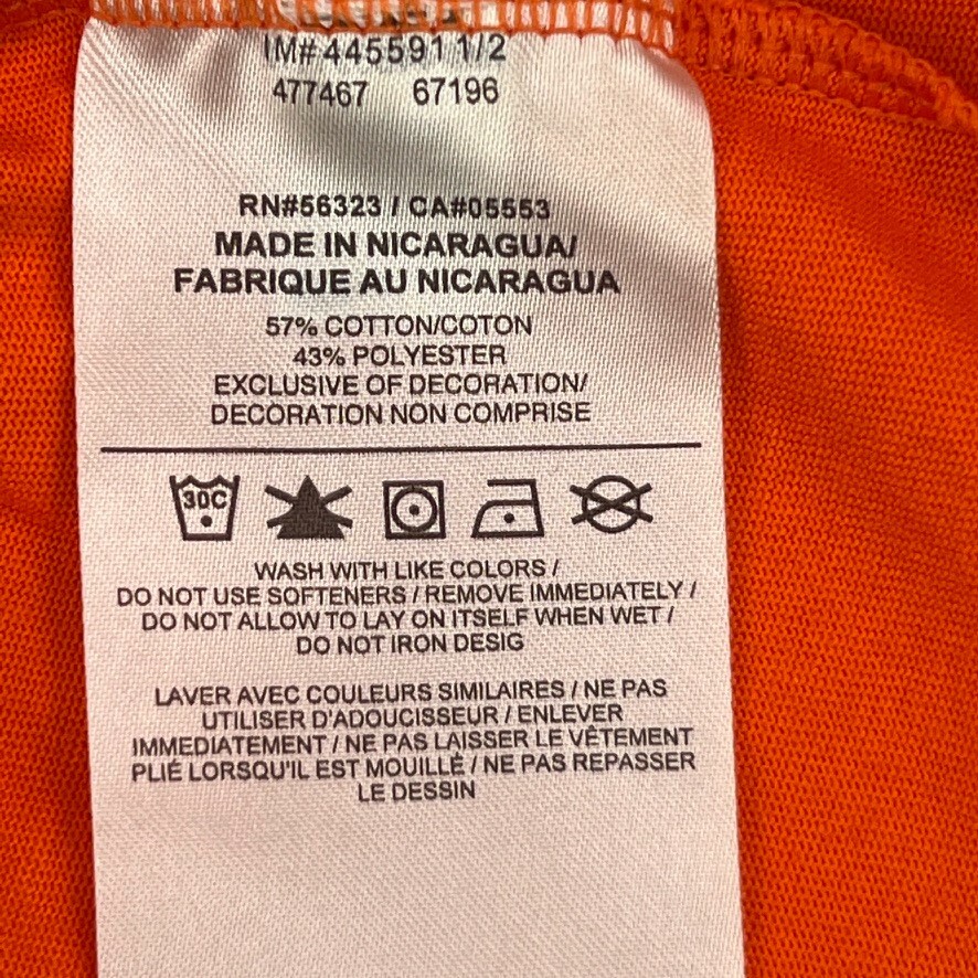 Nike Shirt Men Large Center Swoosh Spell Out Dri Fit Orange Work Party Core Ex gallery