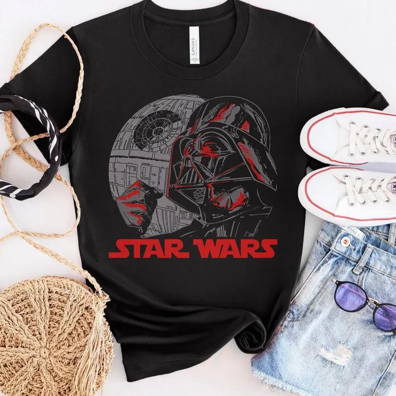 Star Wars: A New Hope Darth Vader and Death Star Shirt, Retro Galactic Empire