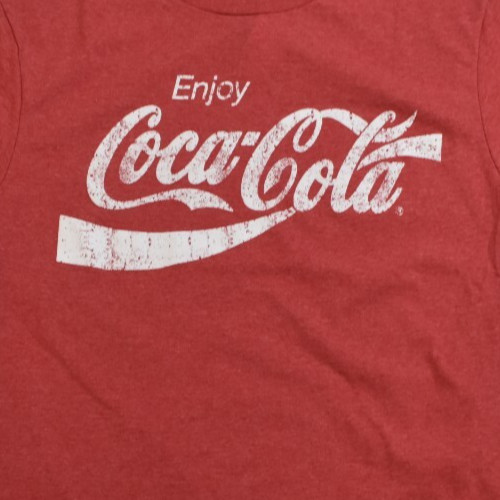 Coca-Cola Mens Enjoy Coca-Cola Distressed Print Heather Red Coke Shirt New M-3XL gallery