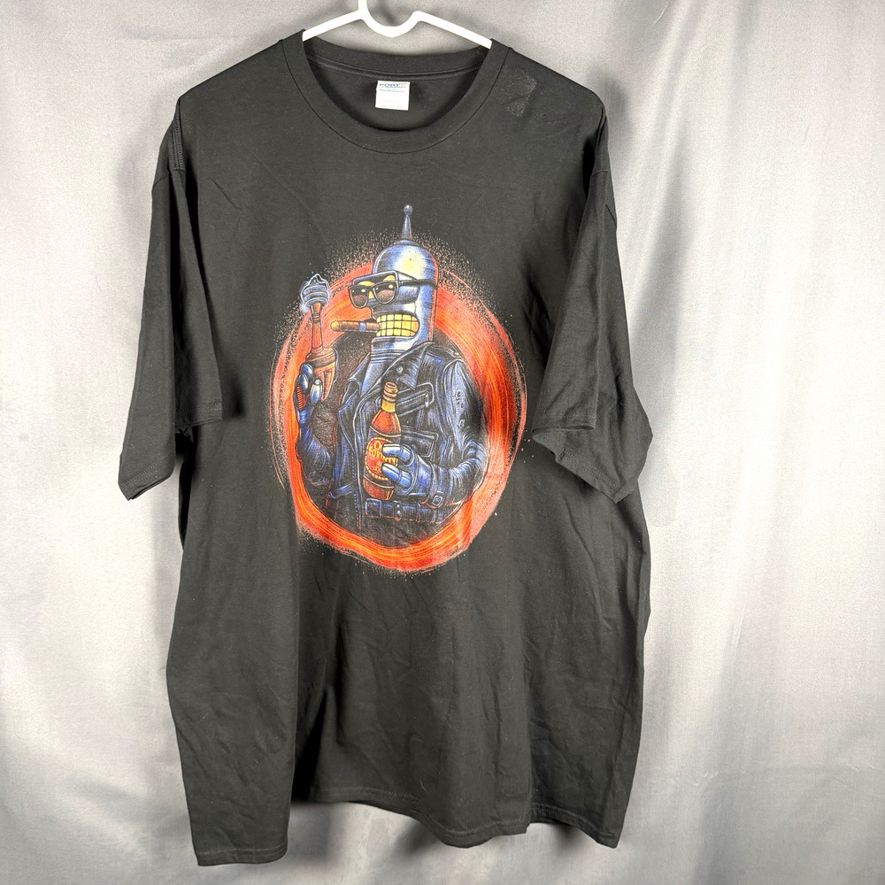 Futurama Bender Funny Graphic Benderminator T Shirt 3XL XXL Black Cartoon Tee