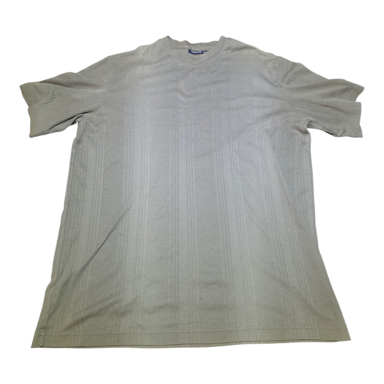 Claiborne Mens XLT Brown Ribbed Knit T Shirt Short Sleeve Textured Big Tall