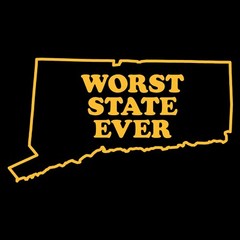 Connecticut Worst State Ever Basic Cotton T-Shirt – Black