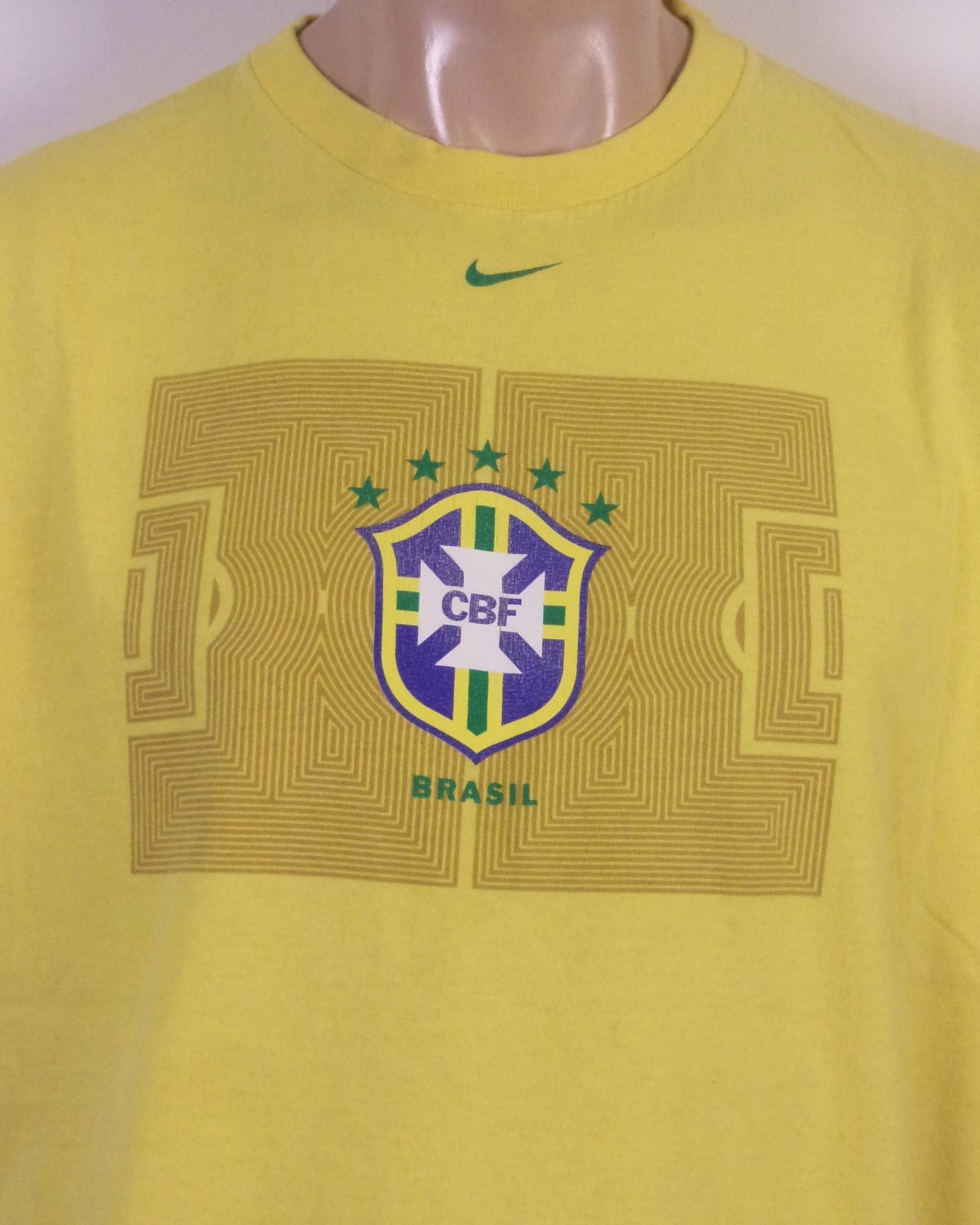 vintage 90s 00s Y2K Nike Brasil CBF Soccer T-Shirt Brazil Center Swoosh Futbol L gallery