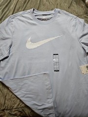 Nike Tee Swoosh Periwinkle Blue Shirt Men’s Large ~ Short Sleeve The Nike Tee
