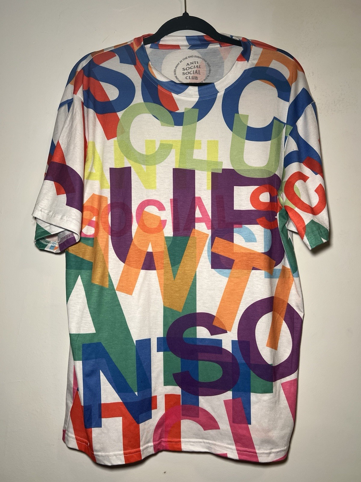 anti social social club headrush tee multi size XL 100% cotton made in USA