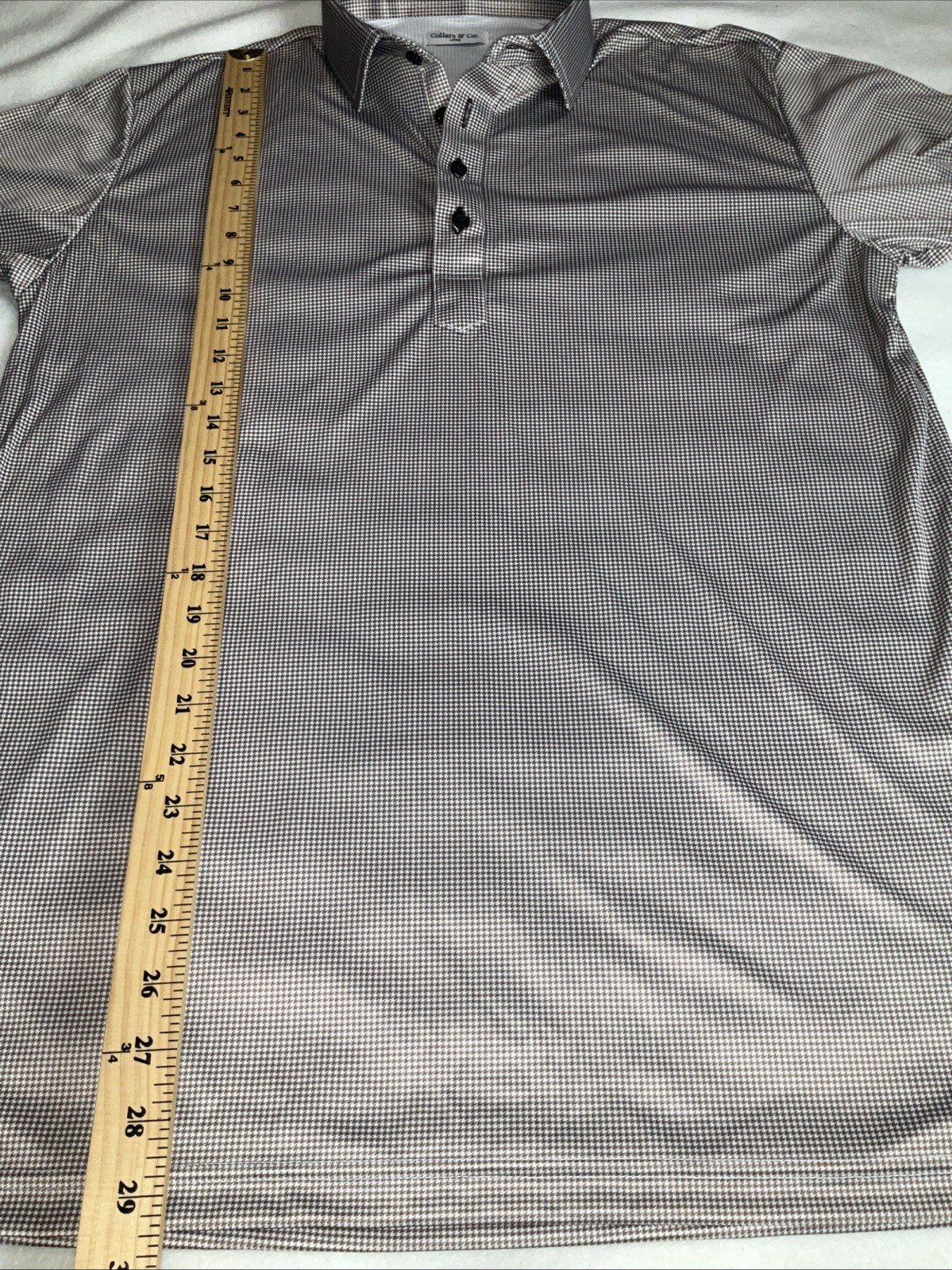 Collars & Co Men’s Large Brown Golf Polo Performance Stretch Moisture Control gallery