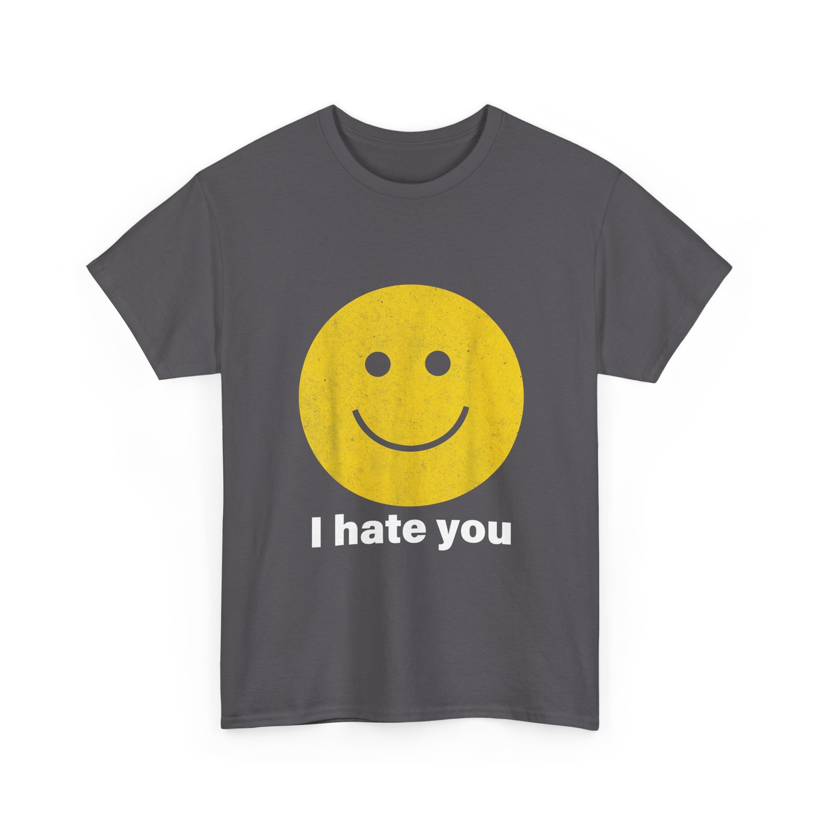 I Hate You Yellow Smile Face Shirt, Smiling Face Shirt gallery