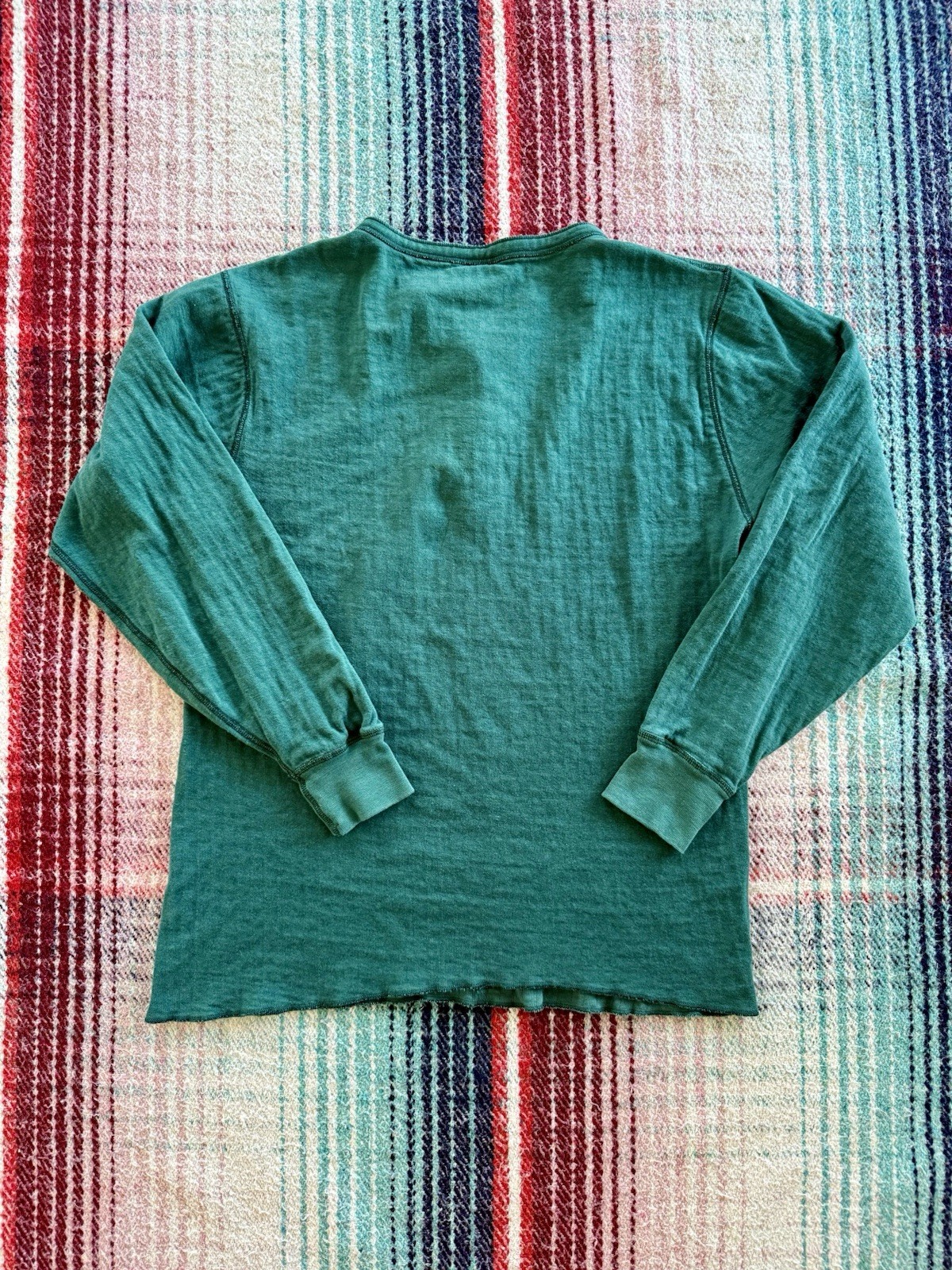 L.L. Bean River Driver Shirt Green Cotton Henley Long Sleeve T-Shirt M gallery