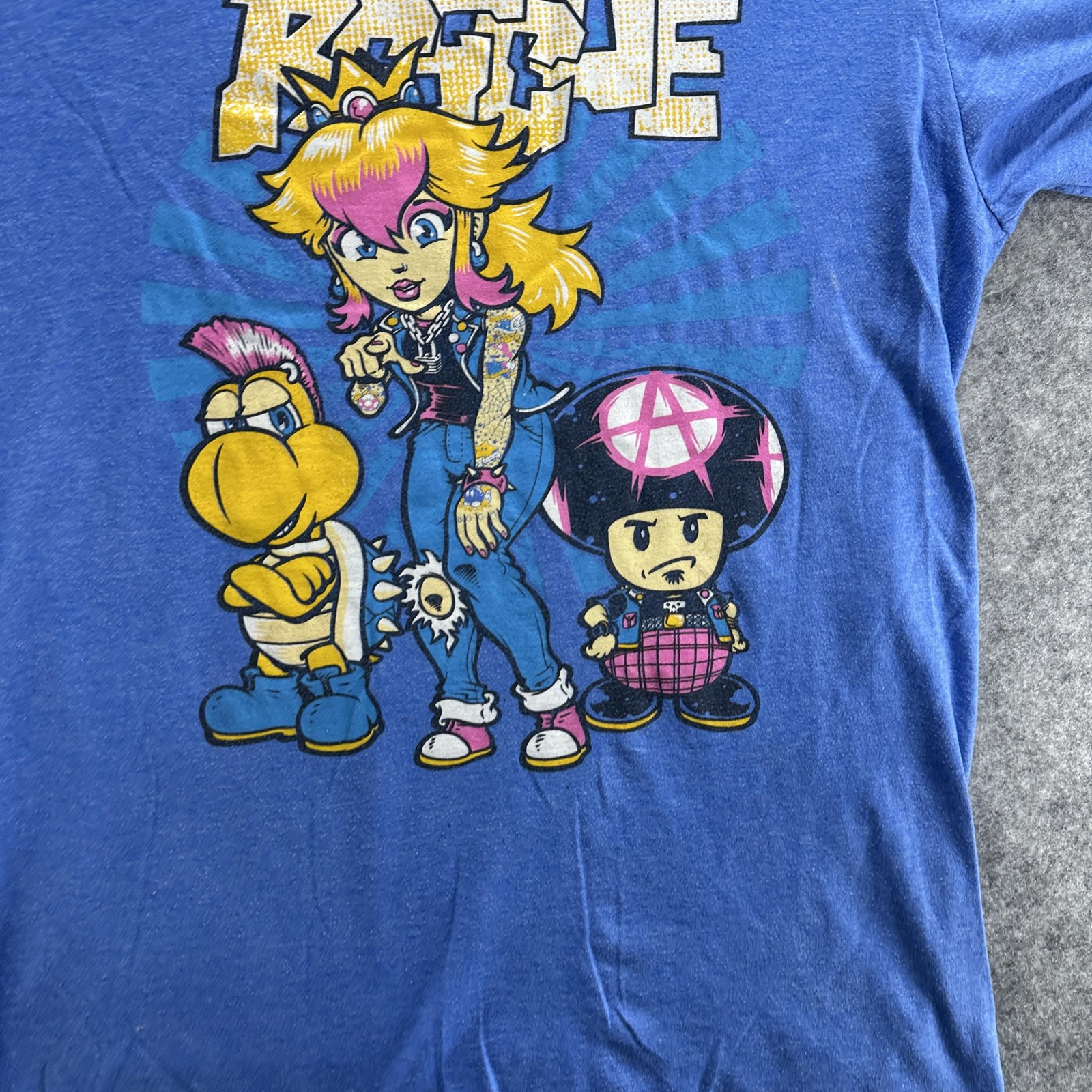Video Game Rogue Shirt Mens Large Blue Punk Princess Parody Nintendo Tee Gamer gallery
