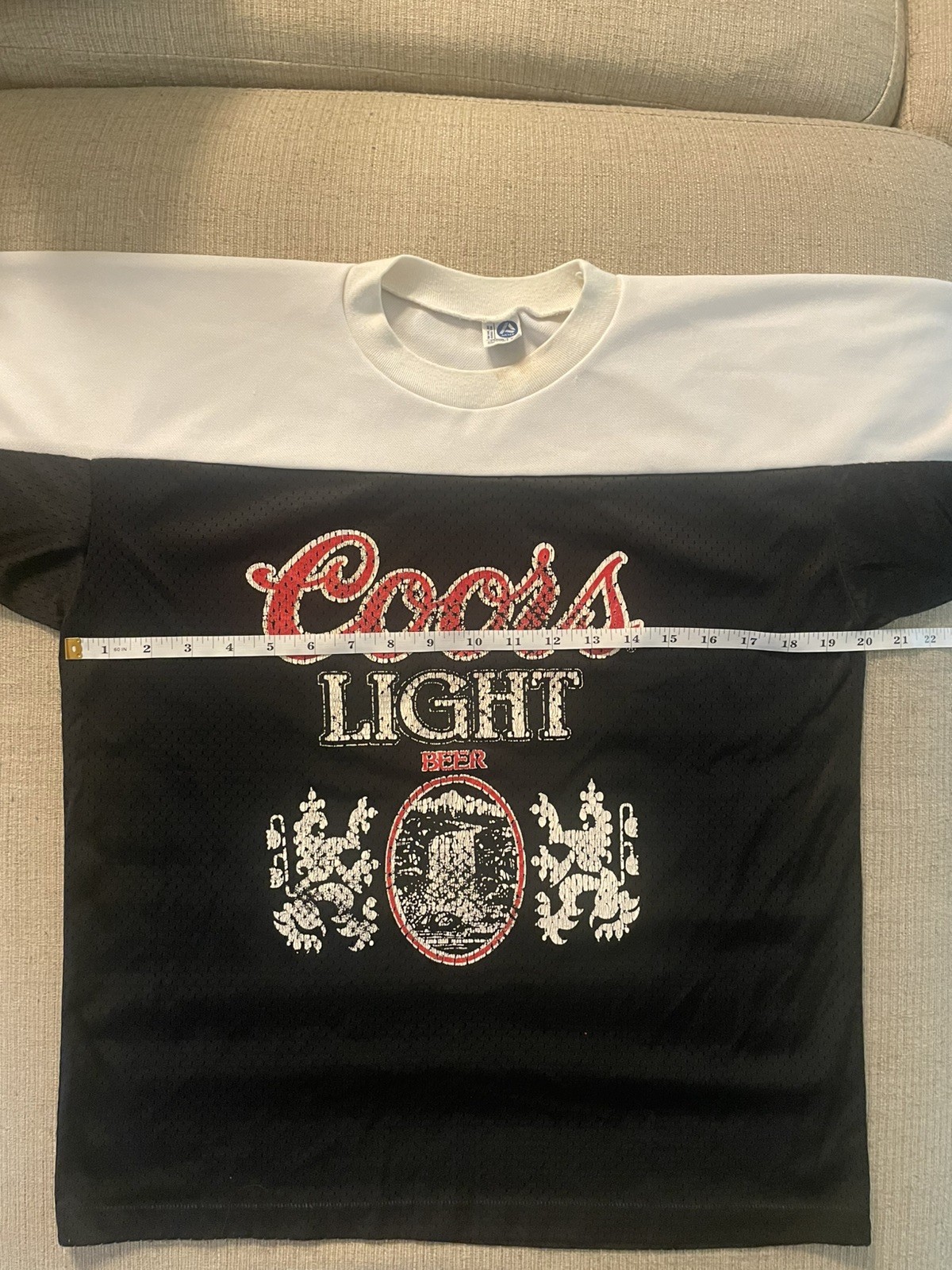 Vintage 1970s 1980s Coors Light Beer Logo Mesh Jersey T Shirt Medium Artex gallery