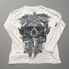 Bone Collector Long Sleeve Shirt Large Skull Bones Grunge Hunting Outdoor