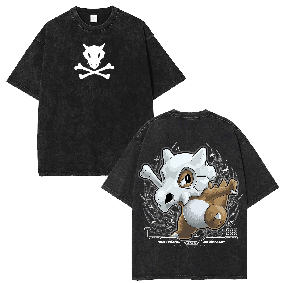 Anime Skull Creature Graphic T-Shirt Bone Monster Streetwear Tee