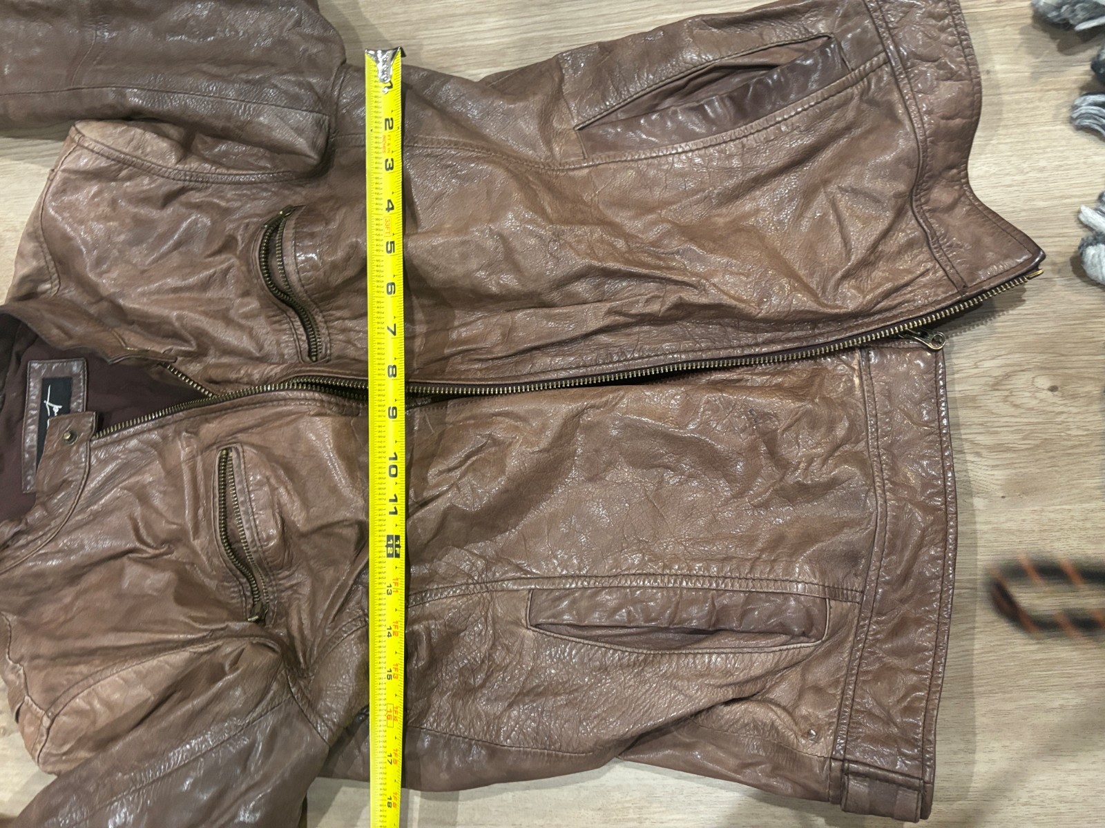 Black Rivet Men’s Genuine Leather Jacket Brown Zip Front Size M gallery