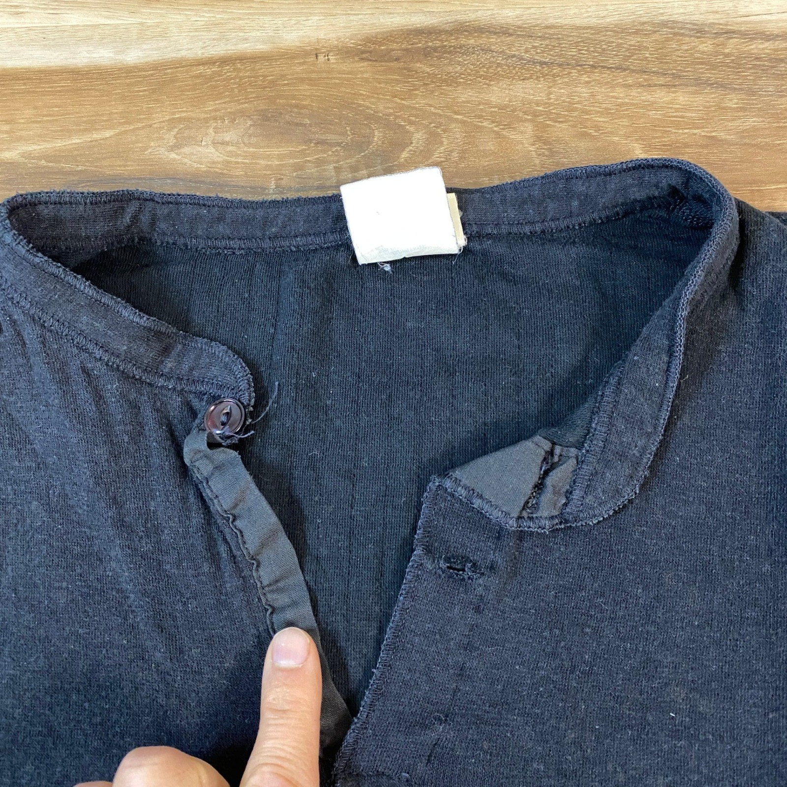 Vintage L.L. Bean Henley Shirt Base layer Mens XL Wool Blend USA River Driver gallery