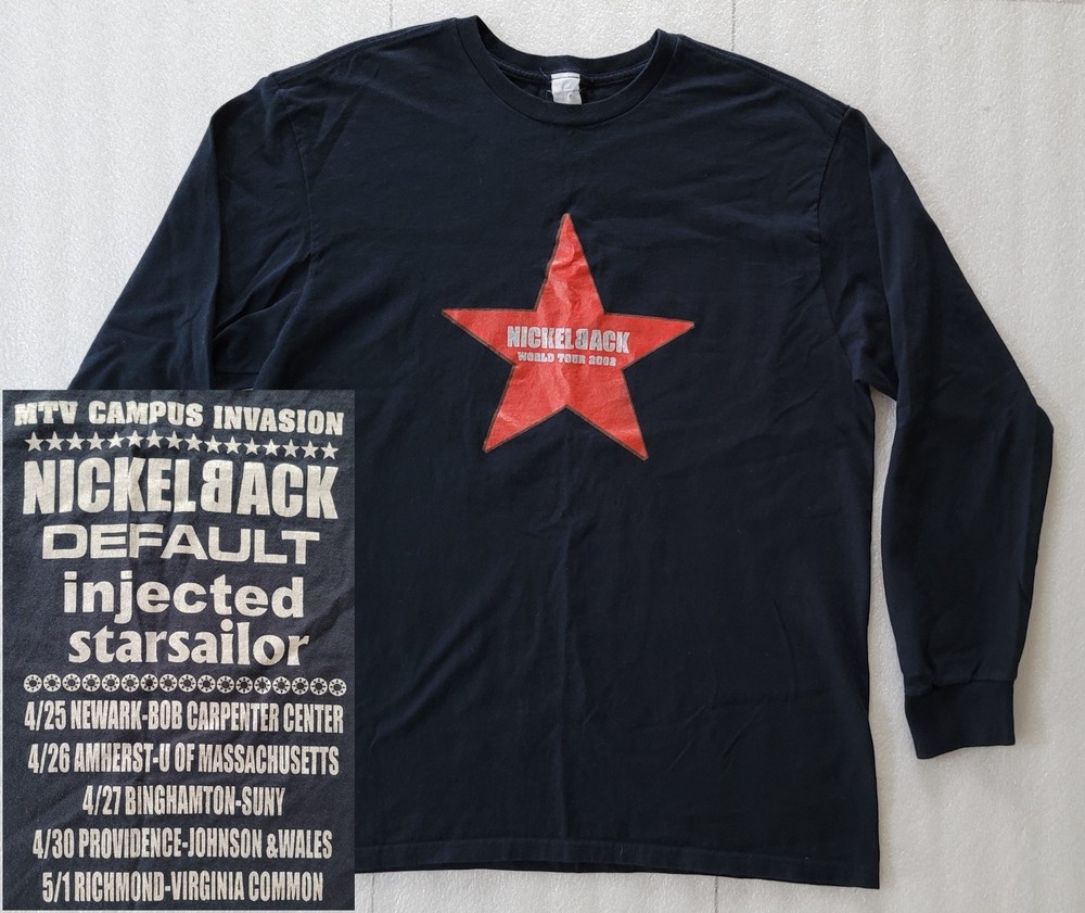 2002 MTV Campus Invasion LARGE Tour Shirt Nickelback Default Injected Starsailor