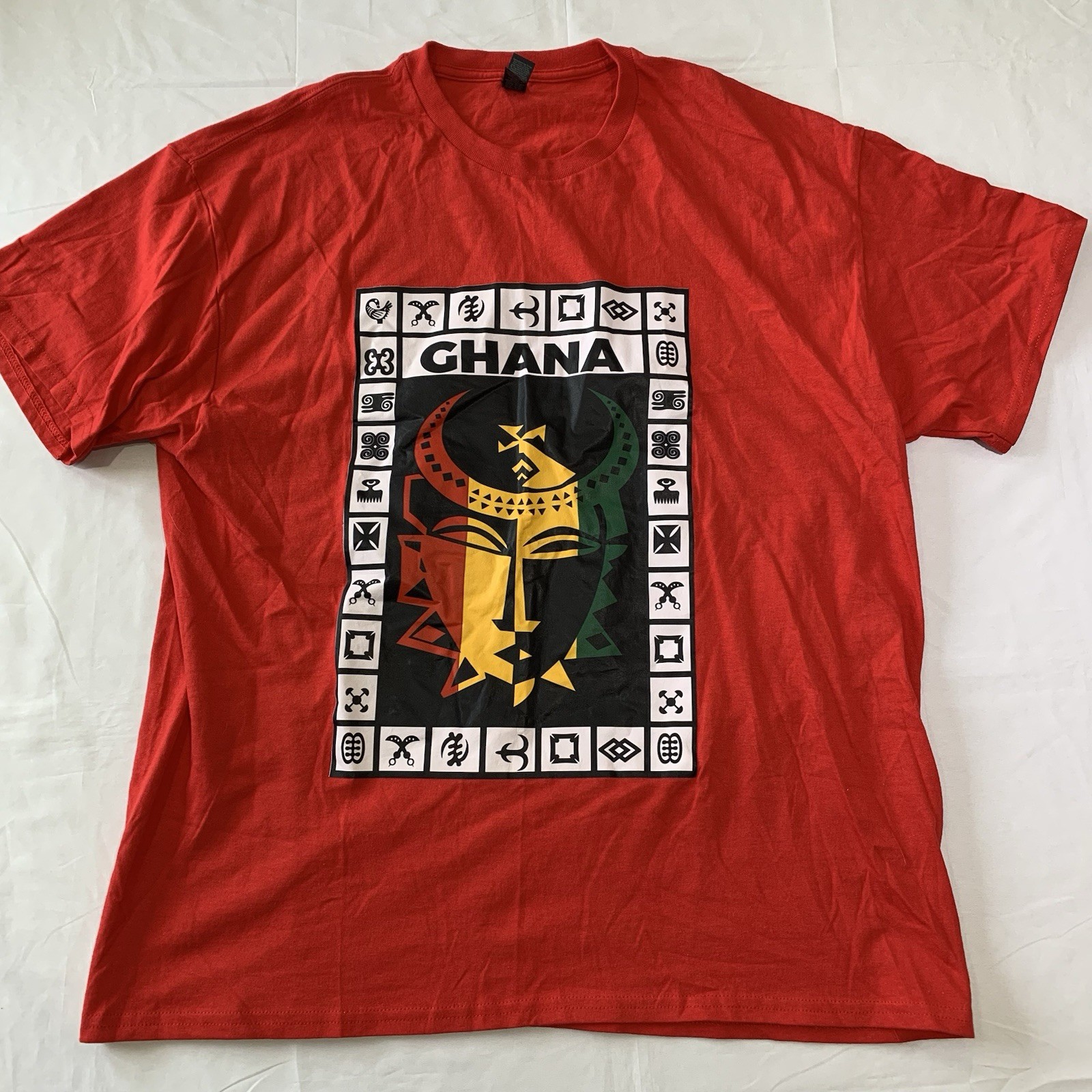 Gildan Mens Ghana Red T-Shirt XL Africa Country gallery