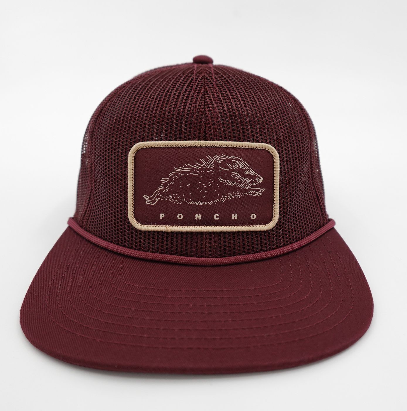 Poncho Outdoors Hat cap Mens Maroon Javelina Patch Trucker Snapback Mesh Fishing gallery