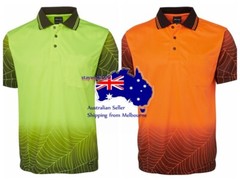 MENS STANDARD HI VIS DRI SPIDER WEB POLO T SHIRT SHORT SLEEVES POLO NEW JBS 6WPS