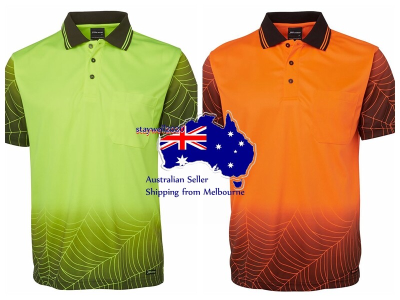 MENS STANDARD HI VIS DRI SPIDER WEB POLO T SHIRT SHORT SLEEVES POLO NEW JBS 6WPS