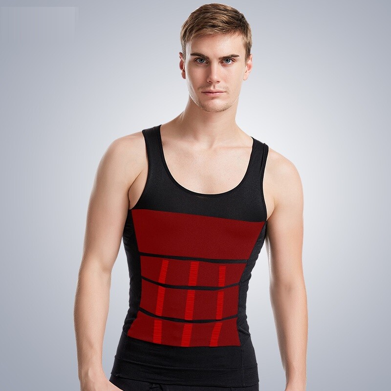 US Men Durable Body Toning Shirt Belly Torso Vest Compression Underwear Tank Top gallery