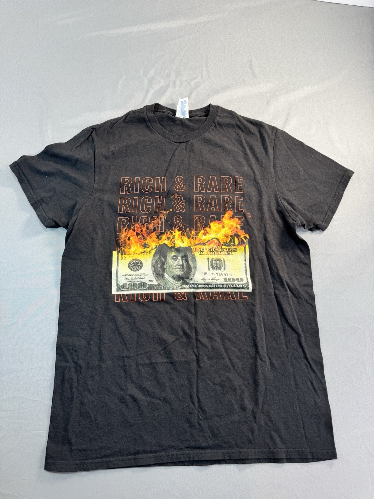 Delta Soft Rich & Rare T Shirt Black Mens Size Medium Graphic Print Money gallery