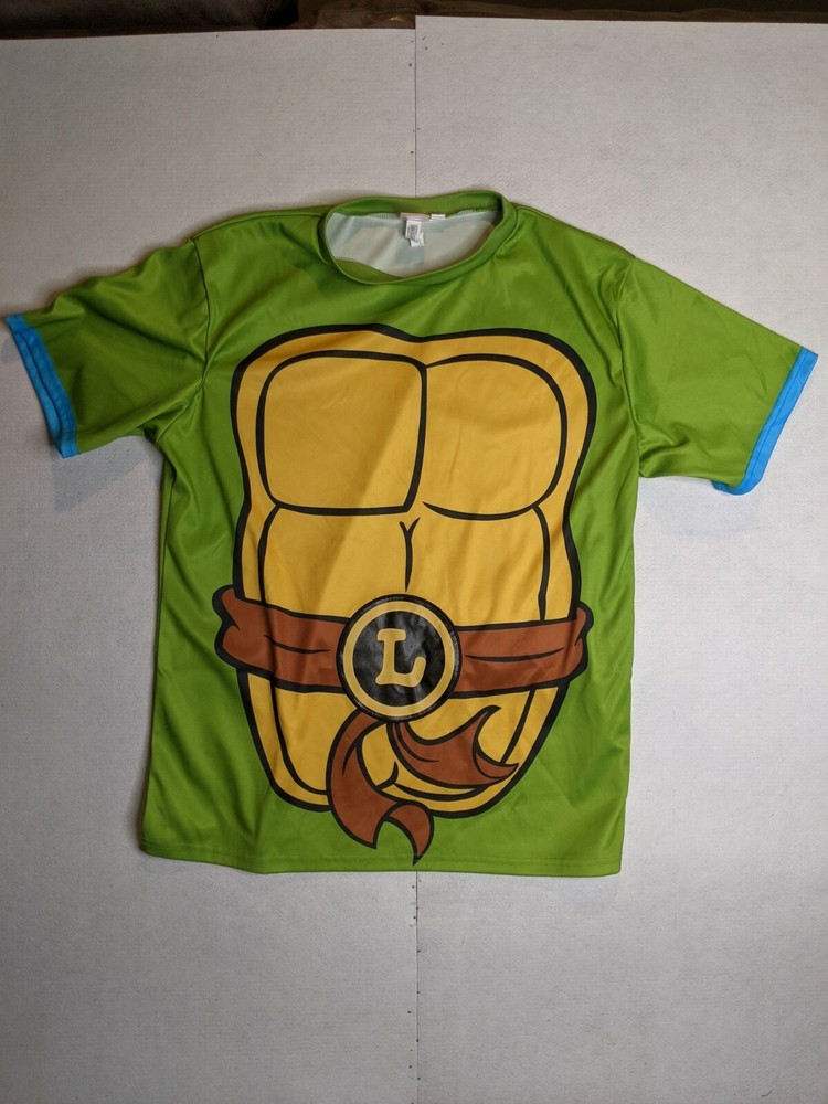 Nickelodeon Mens s/m all over print Leonardo athletic TMNT Ninja Turtles shirt