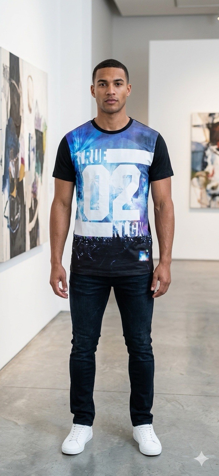 $79 TRUE RELIGION Black CONCERT SUBLIMATION Short Sleeve Graphic T-shirt NWT gallery