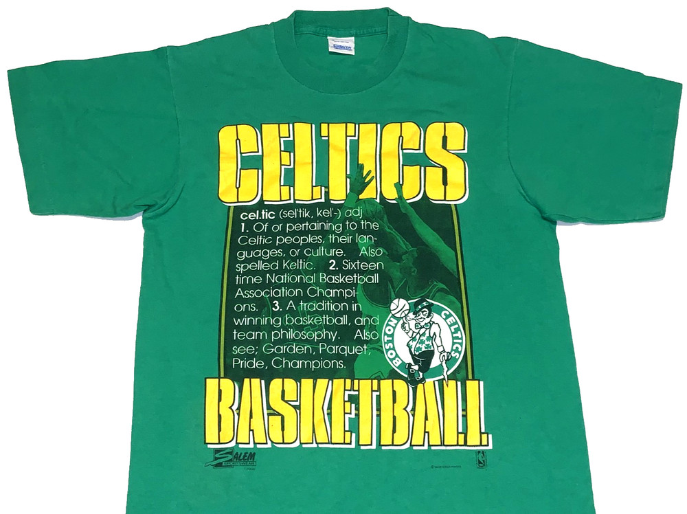 Rare Vintage 1990 Boston Celtics NBA Basketball Team T-Shirt SMALL Single Stitch