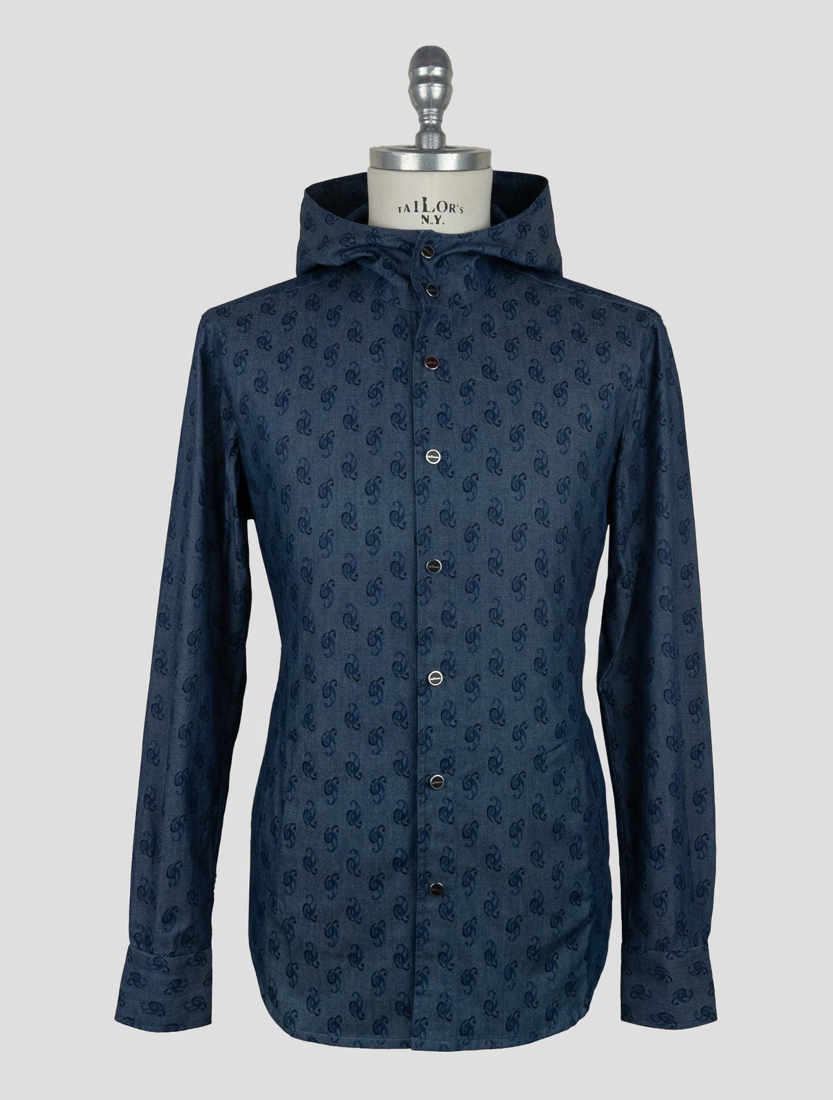 NEW KITON BLUE COTTON SHIRT MARIANO EU 56 – US 46 – 2XL KME38