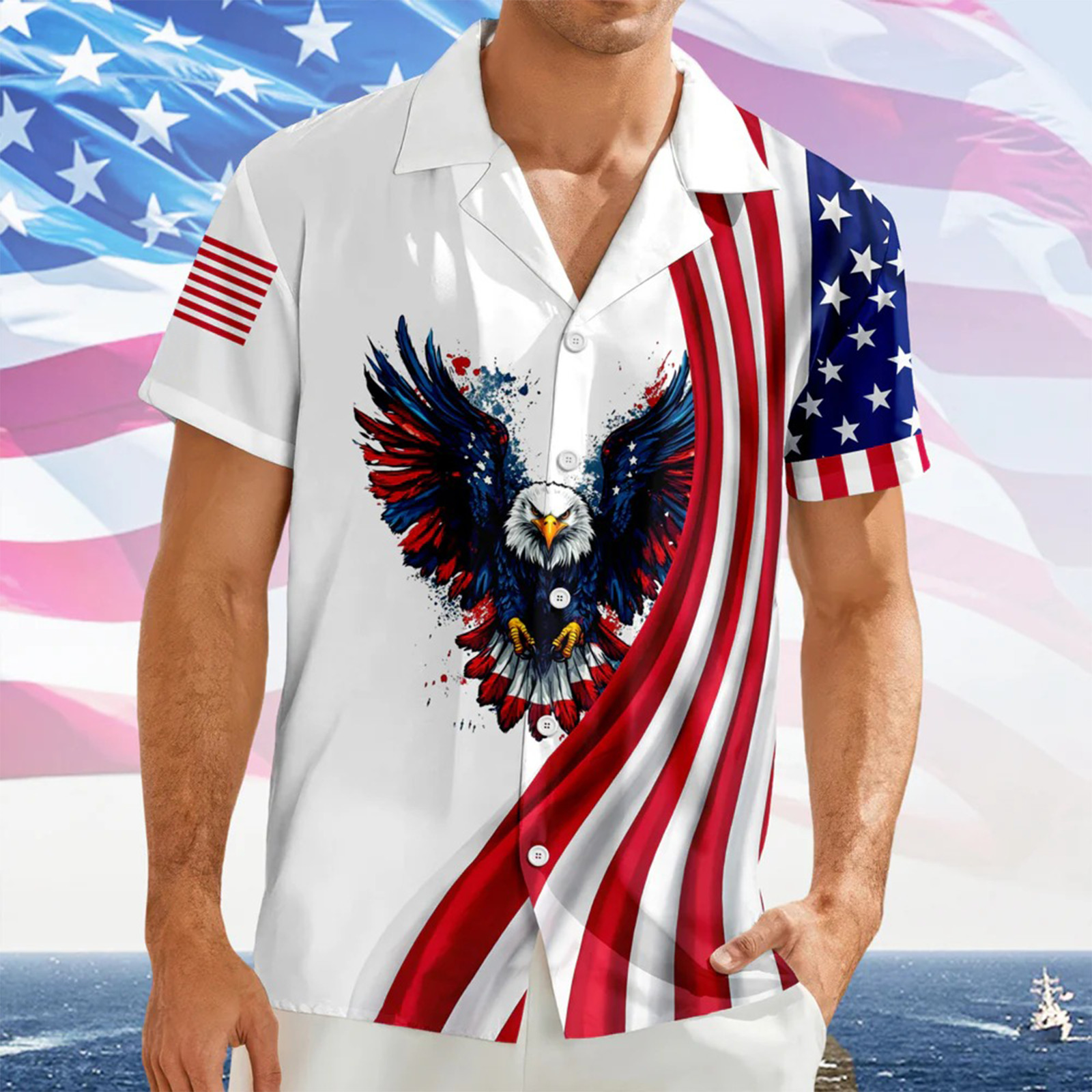 America 250th Anniversary Hawaiian Shirt, 250 Years Of Freedom Button Shirt gallery