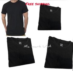 BRAND NEW MEN’S 4 PACK 100% PURE COTTON CREW NECK T-SHIRTS BLACK COLOR