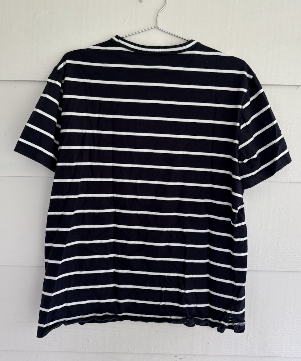 Banana Republic Authentic Tee Navy & White Striped Supima Cotton T-Shirt Large gallery