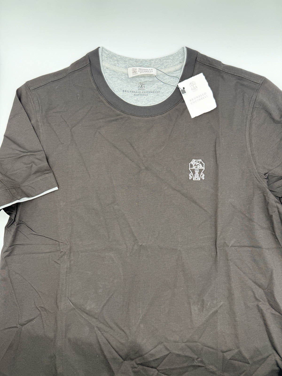 BRUNELLO CUCINELLI Black Embroidered Layered Short-Sleeve T-Shirt, Size XL gallery