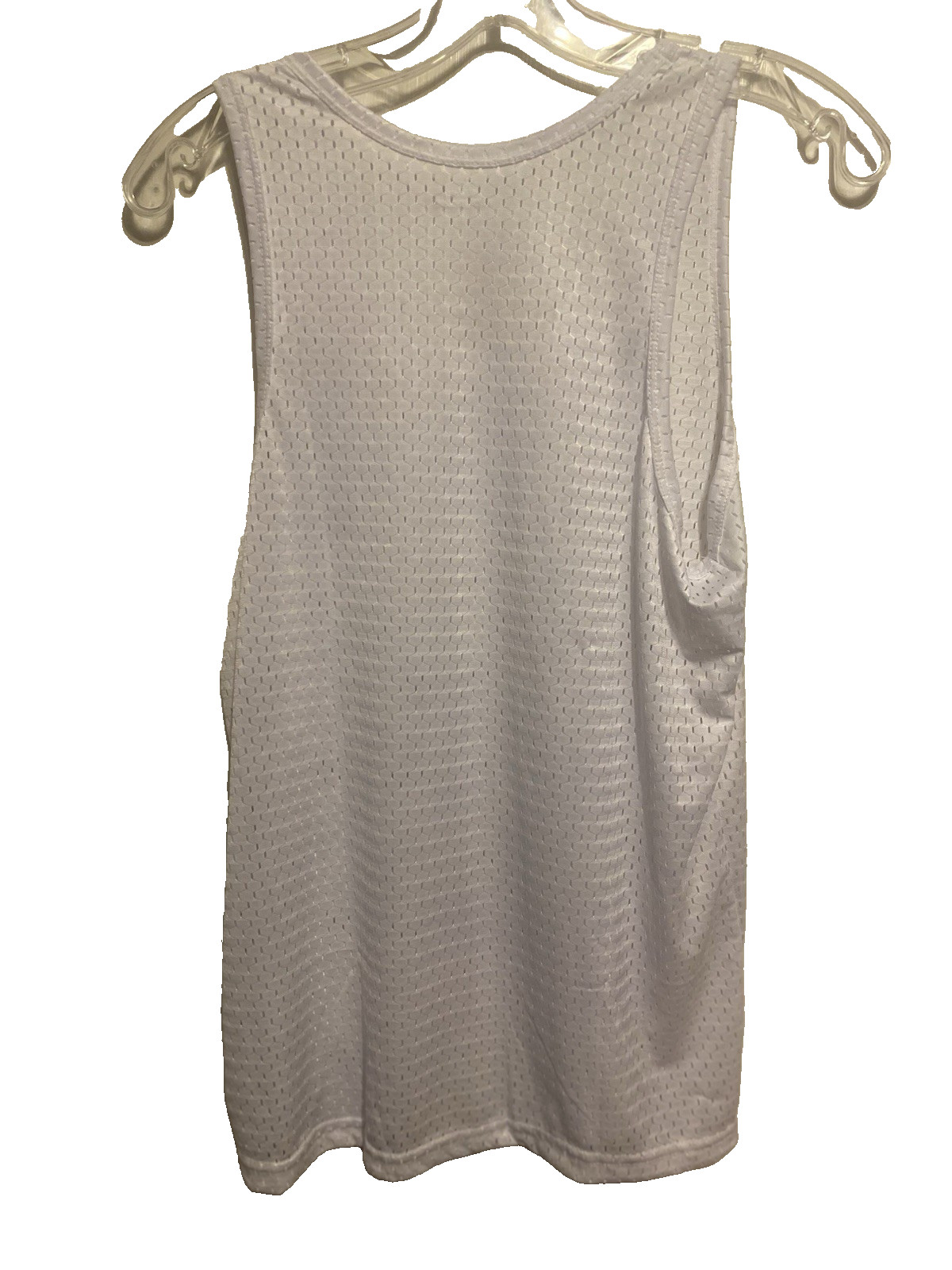 Men’s Mesh Tank Top Quick-Drying Fitness NWOT size Medium US White Poly stretch