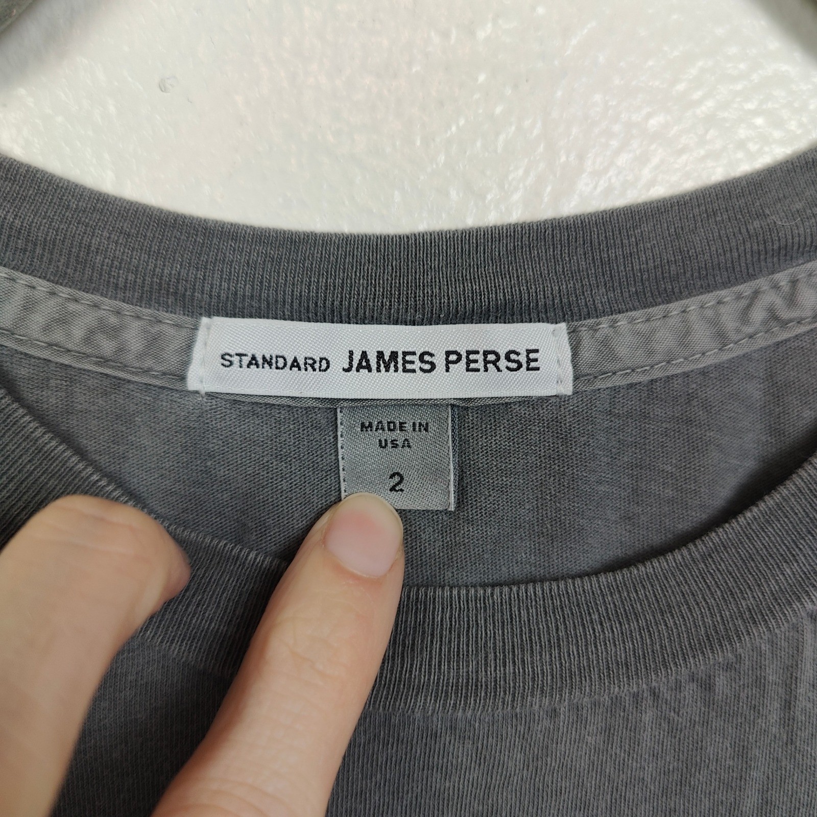 James Perse T-Shirt Mens 2 Medium Grey Hawaii Graphic Crew Neck Combed Cotton gallery