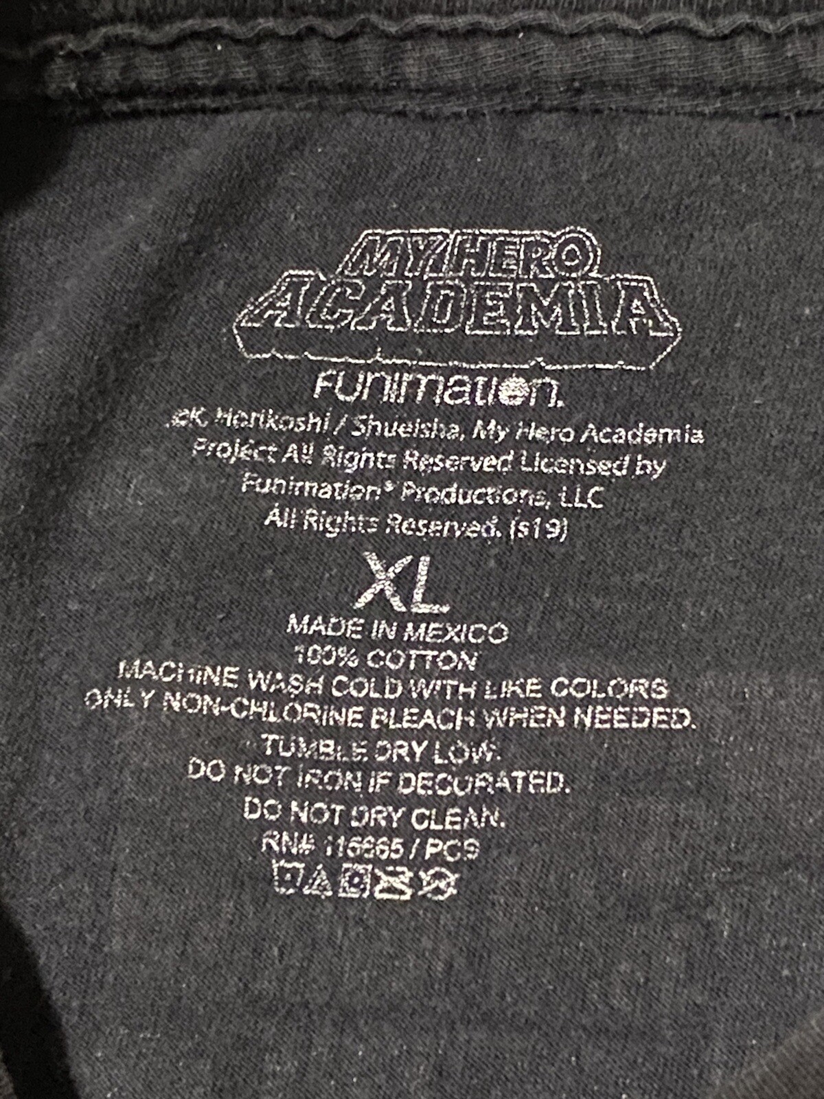 My Hero Academia Men’s T Shirt Black XL Graphics Front & Back Vanguard Squad gallery