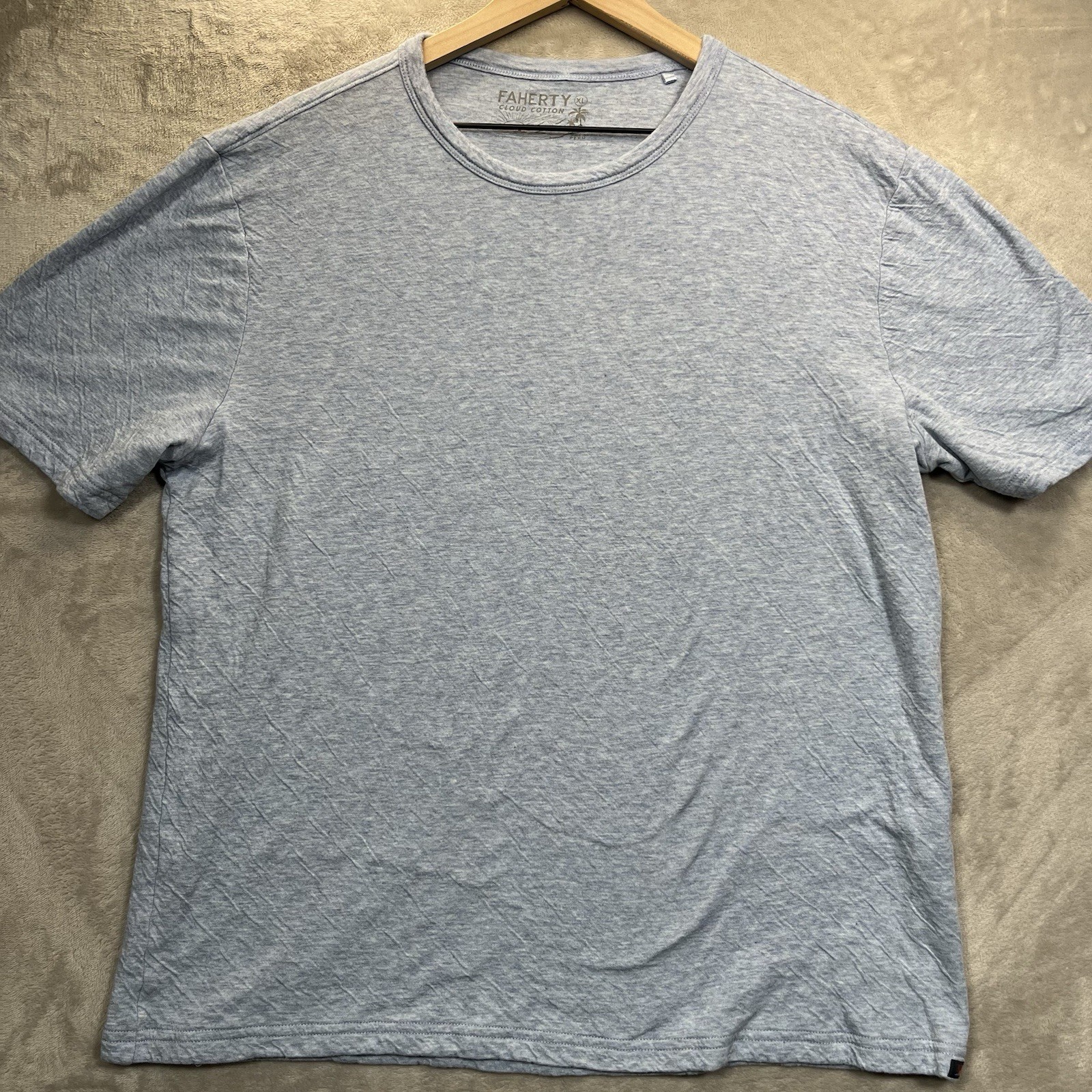 Faherty Shirt Mens XL Blue Cloud Cotton Pima Modal Heather Crewneck T-Shirt