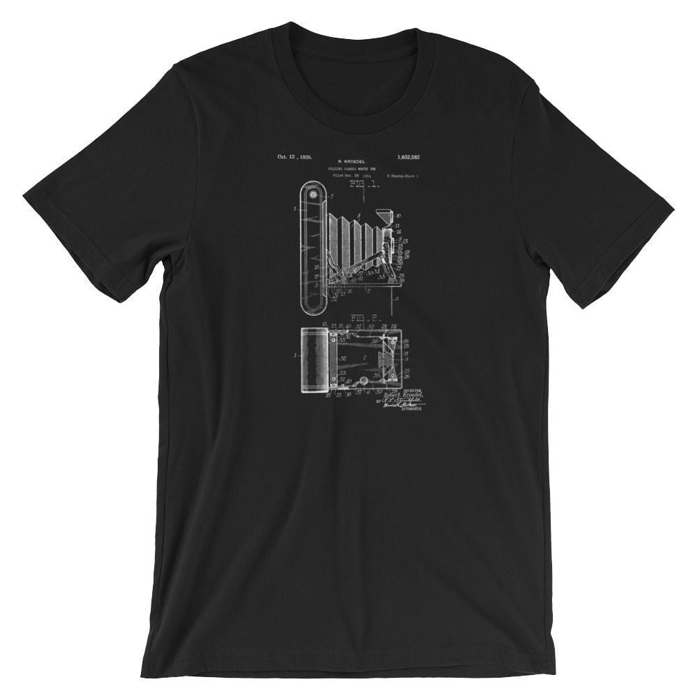 Folding Camera Patent T-Shirt. Folding Camera Shirt 100% Soft Cotton Tee
