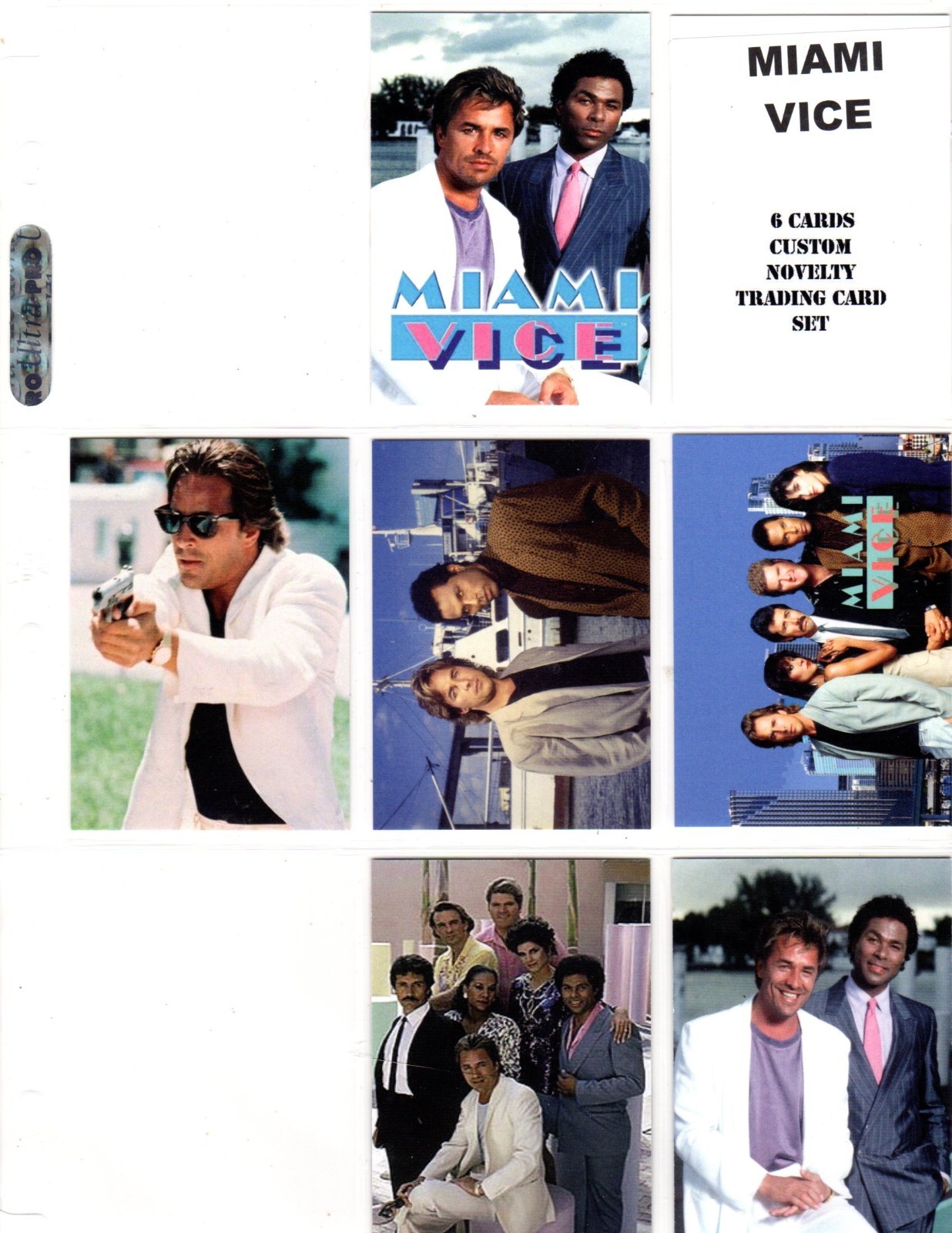 MIAMI  VICE   TV SHOW   CUSTOM  NOVELTY TRADING CARD 6 CARDS   SET