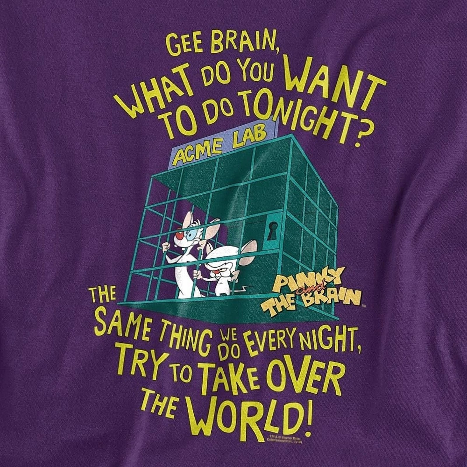 Pinky And The Brain T-Shirt Mens Womens Unisex Vintage Cartoon Graphic Tee